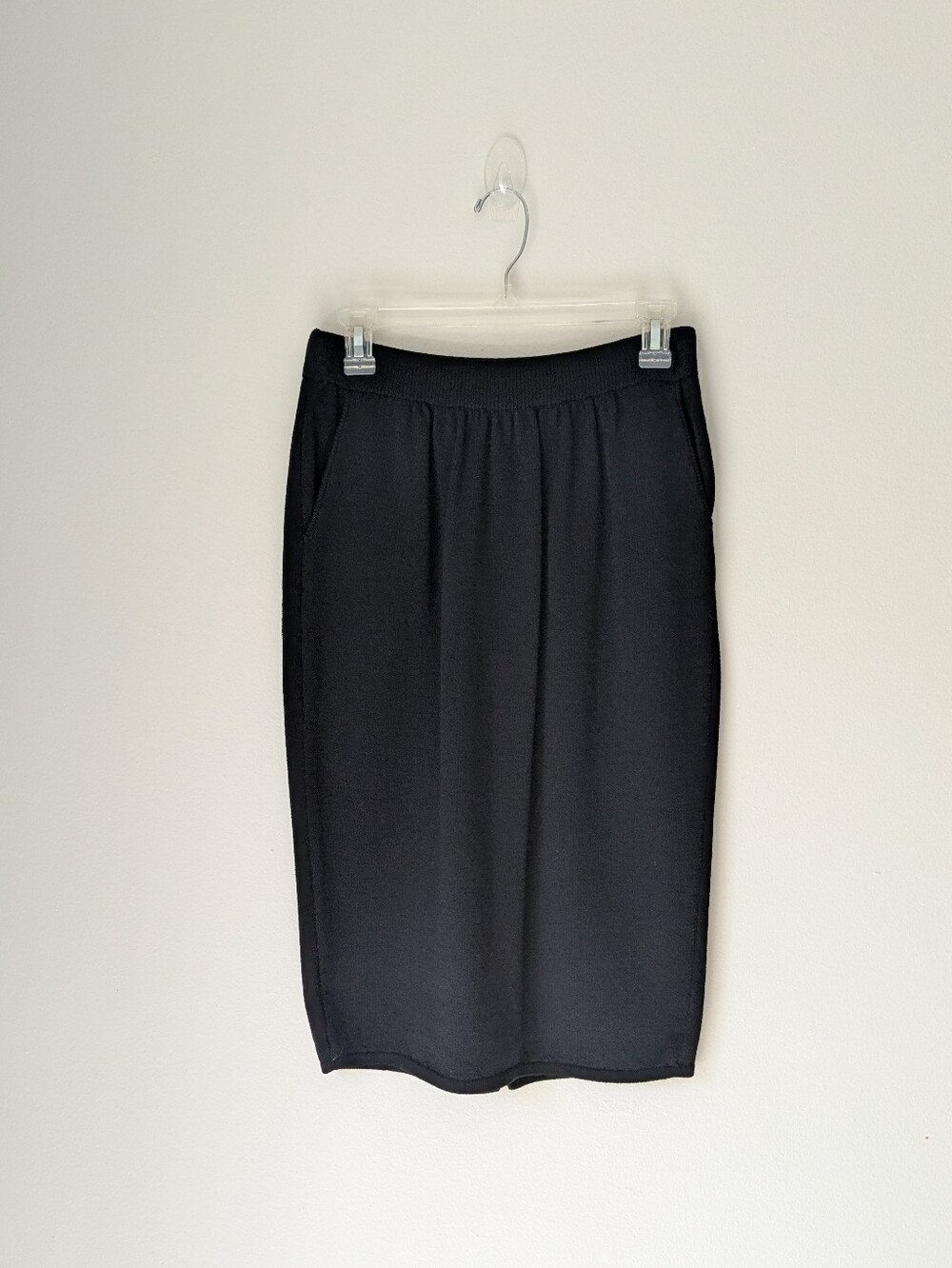 Vintage St. John Marie Gray Black Santana Knit Straight Pencil Skirt 8